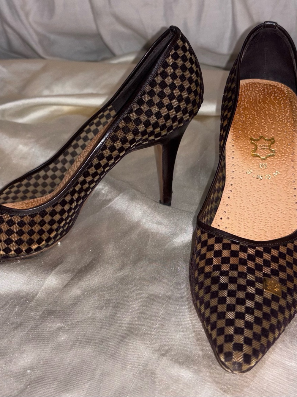 Vintage Louis Vuitton Damier Mesh Pointed Toe Pumps